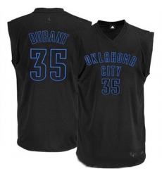 Men's Adidas Oklahoma City Thunder #35 Kevin Durant Authentic Black on Black NBA Jersey