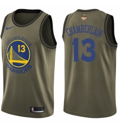 Men's Nike Golden State Warriors #13 Wilt Chamberlain Swingman Green Salute to Service 2018 NBA Finals Bound NBA Jersey