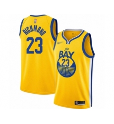Men's Golden State Warriors #23 Mitch Richmond Authentic Gold Finished Basketball Jersey - Statement Edition