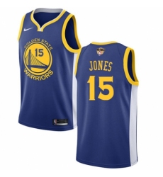 Youth Nike Golden State Warriors #15 Damian Jones Swingman Royal Blue Road 2018 NBA Finals Bound NBA Jersey - Icon Edition