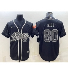Men's San Francisco 49ers #80 Jerry Rice Black Reflective Limited Stitched Football Jersey
