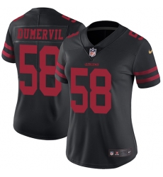 Women's Nike San Francisco 49ers #58 Elvis Dumervil Black Vapor Untouchable Limited Player NFL Jersey
