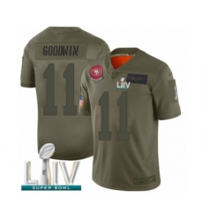 Men's San Francisco 49ers #11 Marquise Goodwin Limited Olive 2019 Salute to Service Super Bowl LIV Bound Football Jersey