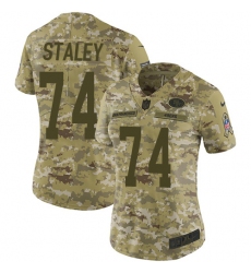 Women's Nike San Francisco 49ers #74 Joe Staley Limited Camo 2018 Salute to Service NFL Jersey