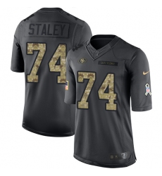 Youth Nike San Francisco 49ers #74 Joe Staley Limited Black 2016 Salute to Service NFL Jersey