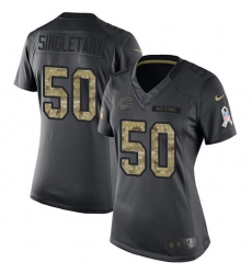Women's Nike Chicago Bears #50 Mike Singletary Limited Black 2016 Salute to Service NFL Jersey