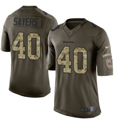 Men's Nike Chicago Bears #40 Gale Sayers Elite Green Salute to Service NFL Jersey