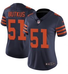 Women's Nike Chicago Bears #51 Dick Butkus Navy Blue Alternate Vapor Untouchable Limited Player NFL Jersey