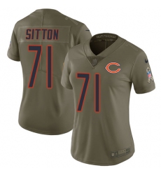 Women's Nike Chicago Bears #71 Josh Sitton Limited Olive 2017 Salute to Service NFL Jersey