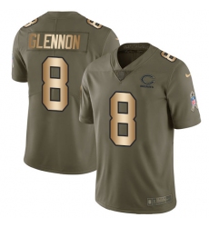 Youth Nike Chicago Bears #8 Mike Glennon Limited Olive/Gold Salute to Service NFL Jersey