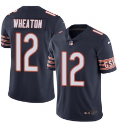 Men's Nike Chicago Bears #12 Markus Wheaton Navy Blue Team Color Vapor Untouchable Limited Player NFL Jersey