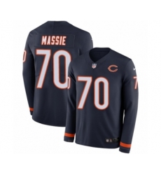 Men's Nike Chicago Bears #70 Bobby Massie Limited Navy Blue Therma Long Sleeve NFL Jersey