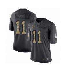 Men's Cincinnati Bengals #11 John Ross Limited Black 2016 Salute to Service Football Jersey