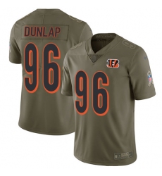 Men's Nike Cincinnati Bengals #96 Carlos Dunlap Limited Olive 2017 Salute to Service NFL Jersey