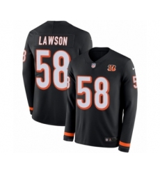 Youth Nike Cincinnati Bengals #58 Carl Lawson Limited Black Therma Long Sleeve NFL Jersey