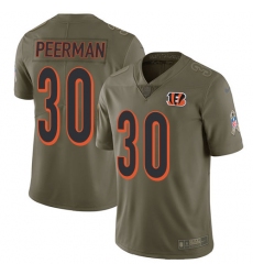 Men's Nike Cincinnati Bengals #30 Cedric Peerman Limited Olive 2017 Salute to Service NFL Jersey