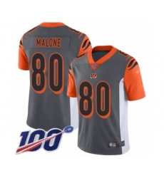 Men's Cincinnati Bengals #80 Josh Malone Limited Silver Inverted Legend 100th Season Football Jersey