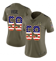Women's Nike Cincinnati Bengals #59 Nick Vigil Limited Olive/USA Flag 2017 Salute to Service NFL Jersey