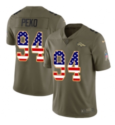 Men's Nike Denver Broncos #94 Domata Peko Limited Olive/USA Flag 2017 Salute to Service NFL Jersey