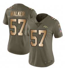 Women's Nike Denver Broncos #57 Demarcus Walker Limited Olive/Gold 2017 Salute to Service NFL Jersey