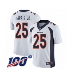 Men's Denver Broncos #25 Chris Harris Jr White Vapor Untouchable Limited Player 100th Season Football Jersey