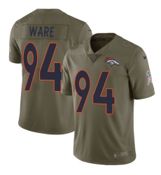 Men's Nike Denver Broncos #94 DeMarcus Ware Limited Olive 2017 Salute to Service NFL Jersey