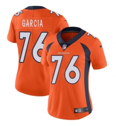 Women's Nike Denver Broncos #76 Max Garcia Orange Team Color Vapor Untouchable Limited Player NFL Jersey