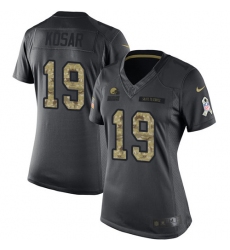 Women's Nike Cleveland Browns #19 Bernie Kosar Limited Black 2016 Salute to Service NFL Jersey