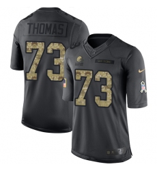 Youth Nike Cleveland Browns #73 Joe Thomas Limited Black 2016 Salute to Service NFL Jersey