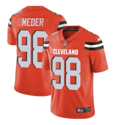 Men's Nike Cleveland Browns #98 Jamie Meder Orange Alternate Vapor Untouchable Limited Player NFL Jersey