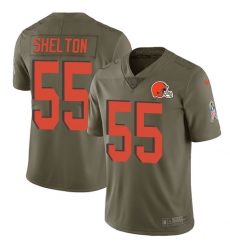 Men's Nike Cleveland Browns #55 Danny Shelton Limited Olive 2017 Salute to Service NFL Jersey