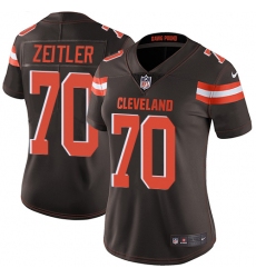 Women's Nike Cleveland Browns #70 Kevin Zeitler Brown Team Color Vapor Untouchable Limited Player NFL Jersey