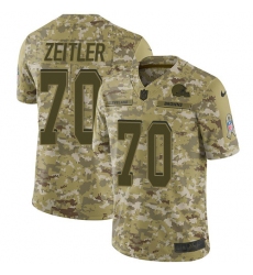 Youth Nike Cleveland Browns #70 Kevin Zeitler Limited Camo 2018 Salute to Service NFL Jersey
