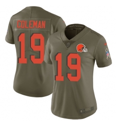 Women's Nike Cleveland Browns #19 Corey Coleman Limited Olive 2017 Salute to Service NFL Jersey