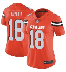 Women's Nike Cleveland Browns #18 Kenny Britt Orange Alternate Vapor Untouchable Limited Player NFL Jersey