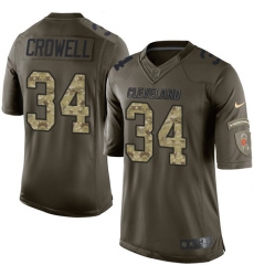 Youth Nike Cleveland Browns #34 Isaiah Crowell Elite Green Salute to Service NFL Jersey