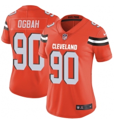 Women's Nike Cleveland Browns #90 Emmanuel Ogbah Orange Alternate Vapor Untouchable Limited Player NFL Jersey