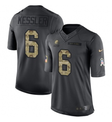 Men's Nike Cleveland Browns #6 Cody Kessler Limited Black 2016 Salute to Service NFL Jersey
