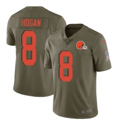 Youth Nike Cleveland Browns #8 Kevin Hogan Limited Olive 2017 Salute to Service NFL Jersey
