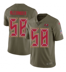Youth Nike Tampa Bay Buccaneers #58 Kwon Alexander Limited Olive 2017 Salute to Service NFL Jersey