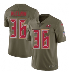 Youth Nike Tampa Bay Buccaneers #36 Robert McClain Limited Olive 2017 Salute to Service NFL Jersey