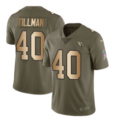 Youth Nike Arizona Cardinals #40 Pat Tillman Limited Olive/Gold 2017 Salute to Service NFL Jersey