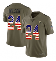 Men's Nike Arizona Cardinals #24 Adrian Wilson Limited Olive/USA Flag 2017 Salute to Service NFL Jersey