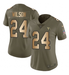 Women's Nike Arizona Cardinals #24 Adrian Wilson Limited Olive/Gold 2017 Salute to Service NFL Jersey