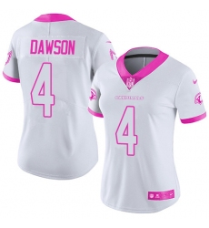 Women's Nike Arizona Cardinals #4 Phil Dawson Limited White/Pink Rush Fashion NFL Jersey
