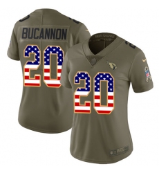 Women's Nike Arizona Cardinals #20 Deone Bucannon Limited Olive/USA Flag 2017 Salute to Service NFL Jersey