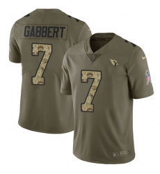 Youth Nike Arizona Cardinals #7 Blaine Gabbert Limited Olive/Camo 2017 Salute to Service NFL Jersey