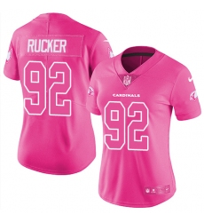 Women's Nike Arizona Cardinals #92 Frostee Rucker Limited Pink Rush Fashion NFL Jersey
