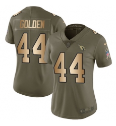 Women's Nike Arizona Cardinals #44 Markus Golden Limited Olive/Gold 2017 Salute to Service NFL Jersey