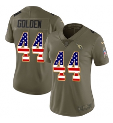 Women's Nike Arizona Cardinals #44 Markus Golden Limited Olive/USA Flag 2017 Salute to Service NFL Jersey